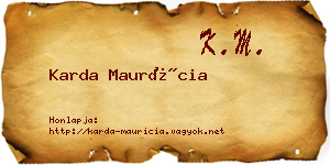 Karda Maurícia névjegykártya